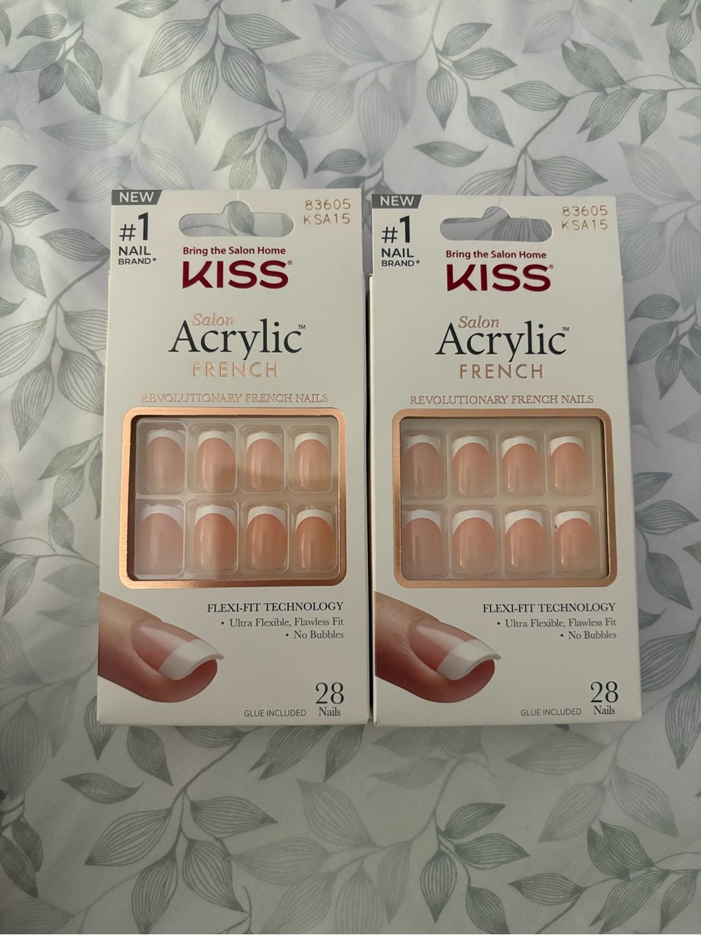 KISS Salon Acrylic French Press-On Nails - Pink & White
